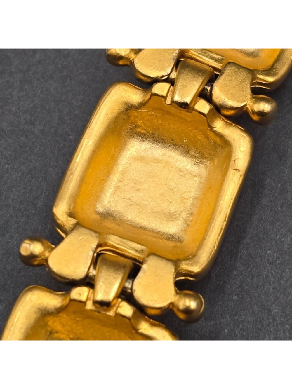 Victorian Revival Book Chain Statement Necklace 30" Gold Tone Black Glass - Picture 9 of 15